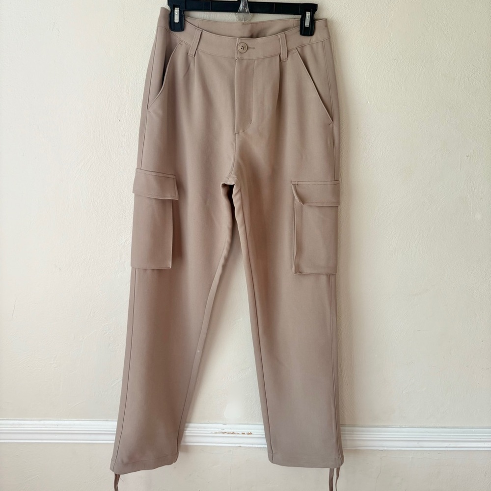 BYLT Basics Tan Straight Leg Cargo Joggers Pants